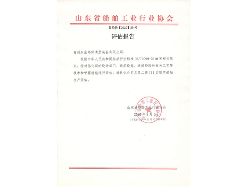 Shipbuilding Industry Association Assessment Report